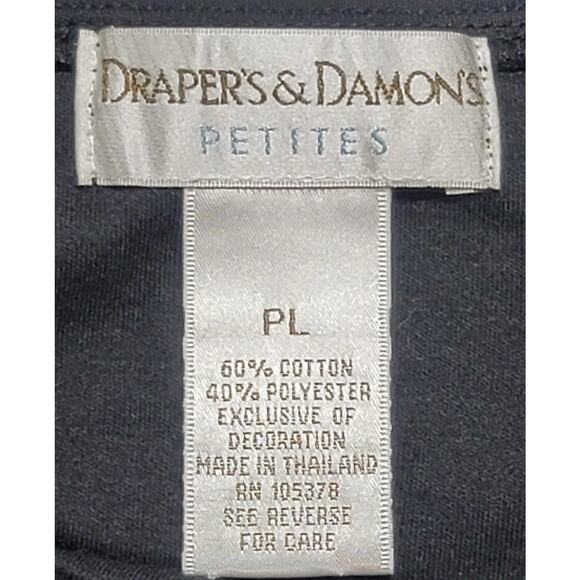 Draper's & Damon's Black Studded Bodice Round Neck Top PL Lightweight Soft - Picture 4 of 6
